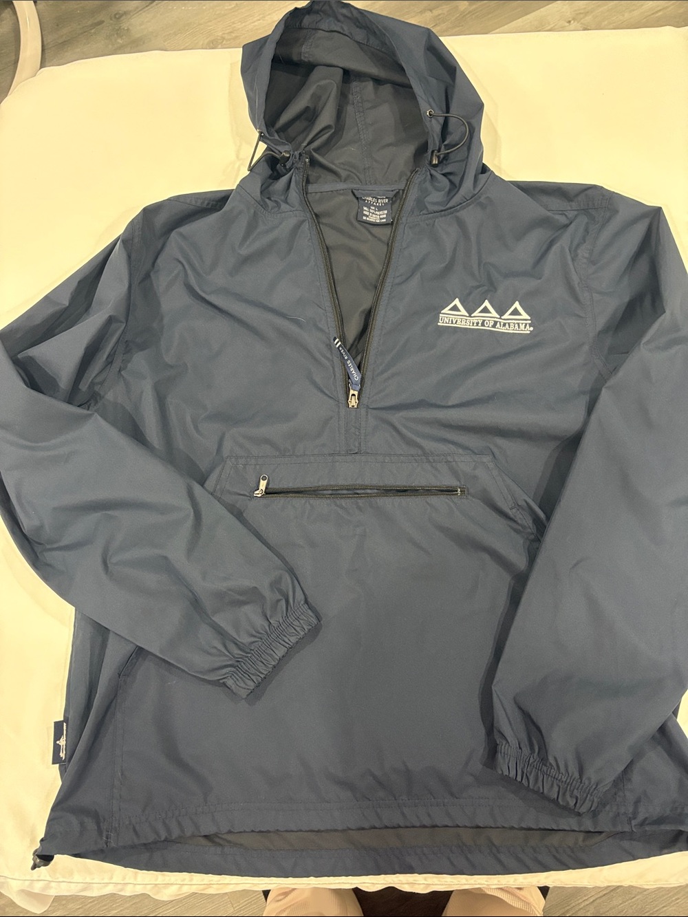 Charles River Apparel Navy Hooded Windbreaker Anorak